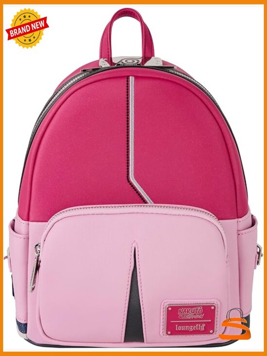 Naruto Sakura Cosplay Mini Backpack, Faux Leather, Adjustable Straps